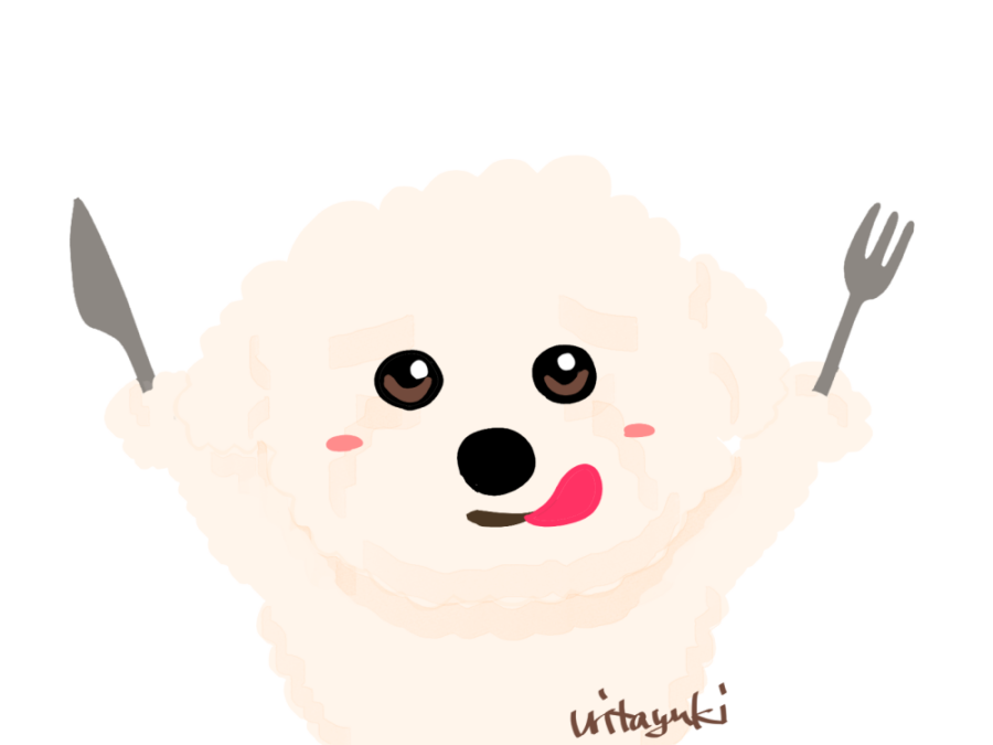 食事をする犬のイラスト