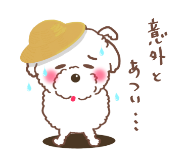 意外と暑いとうなだれる犬